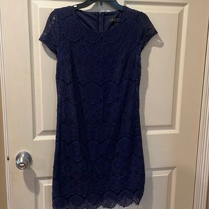 THEORY Navy Blue Lace Dress with Lining size 4.